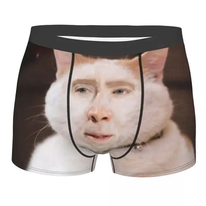 Nicolas Cage Cat Meme Boxer Shorts For Homme 3D Print Underwear Panties Briefs Soft Underpants eprolo