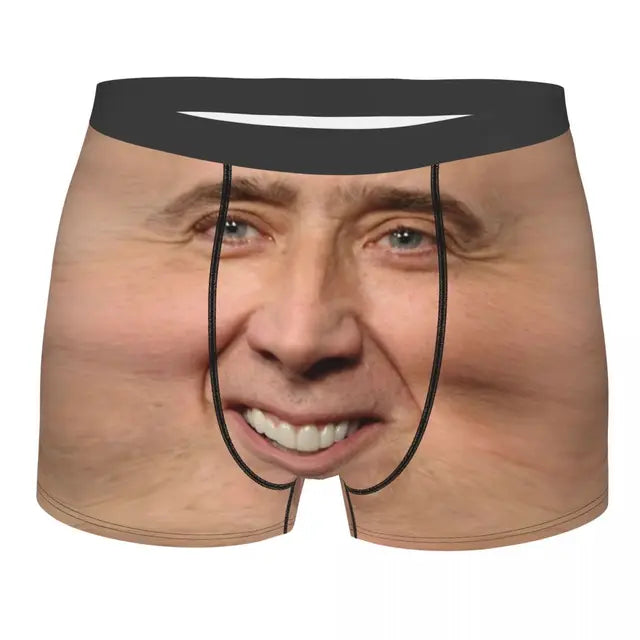 Nicolas Cage Cat Meme Boxer Shorts For Homme 3D Print Underwear Panties Briefs Soft Underpants eprolo