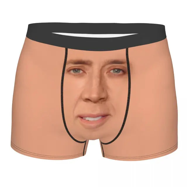 Nicolas Cage Cat Meme Boxer Shorts For Homme 3D Print Underwear Panties Briefs Soft Underpants eprolo