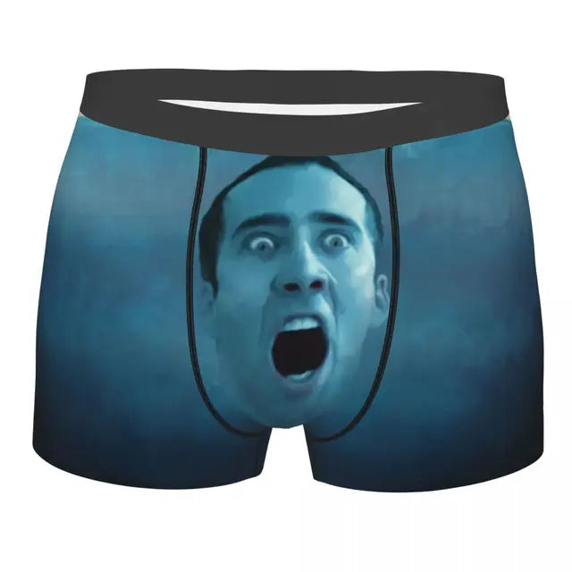 Nicolas Cage Cat Meme Boxer Shorts For Homme 3D Print Underwear Panties Briefs Soft Underpants eprolo