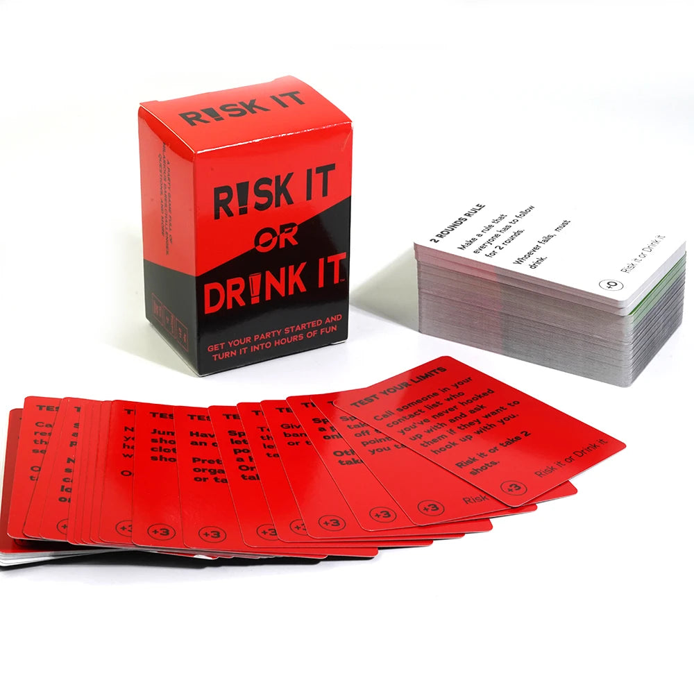 Risk It Or Drink It Fun Party Game For College Card Game Drinking Game Pregame Night Hilarious Dares Challenges  Questions Adult eprolo
