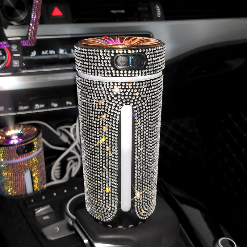 Luxury Diamond Car Humidifier LED Light Car Diffuser Auto Air Purifier Aromatherapy Diffuser Air Freshener Car Accessories For Woman FONEZWORLD ARKLOW