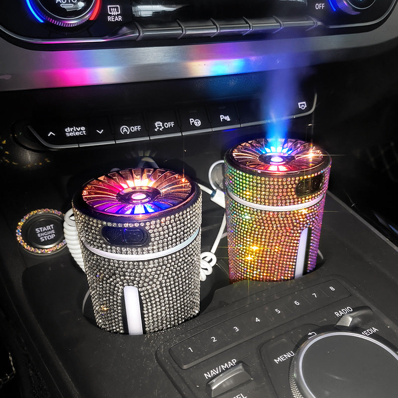 Luxury Diamond Car Humidifier LED Light Car Diffuser Auto Air Purifier Aromatherapy Diffuser Air Freshener Car Accessories For Woman FONEZWORLD ARKLOW